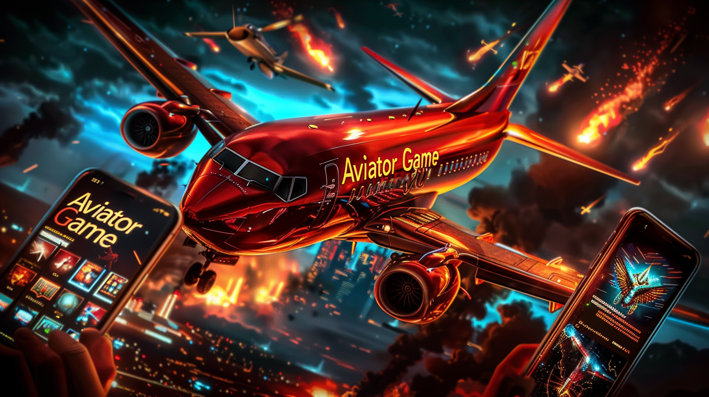 A red jet flying over a city in 7j777 Aviator, showing the game’s thrill.
